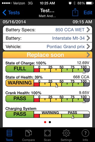 OTC3200 Smart Battery Tester screenshot 3