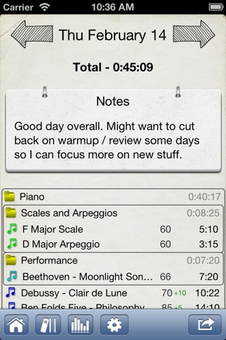 Music Journal Pro - Practice + metronome app to log time and bpm screenshot 4