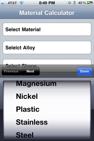 Material Calculator Metal And Materials screenshot 4