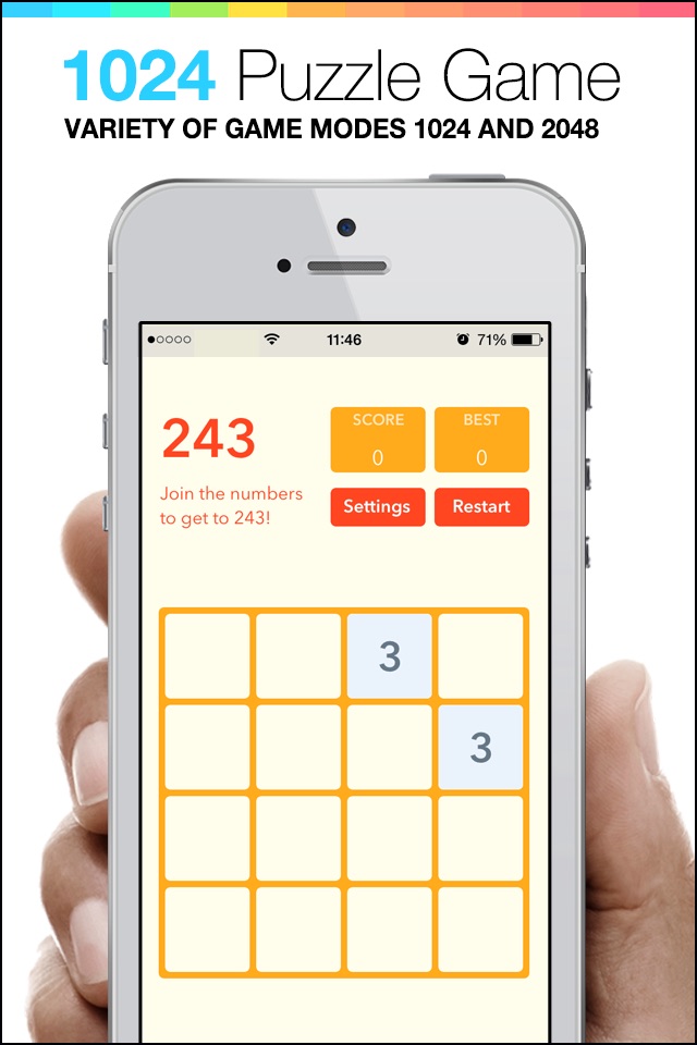 1024 Puzzle Game - mobile logic Game - join the numbers screenshot 4