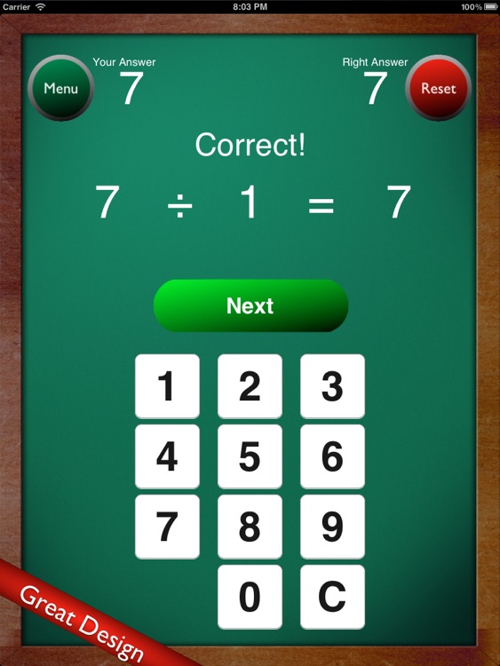 Math Flash Cards ÷