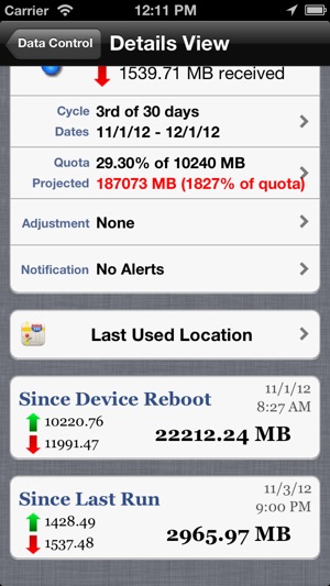 Data Control - Manage Data Usage in Real Time Screenshot