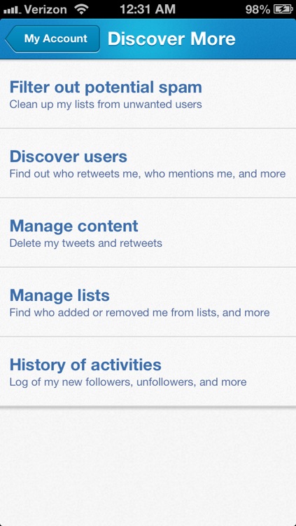 My Account Manager For Twitter