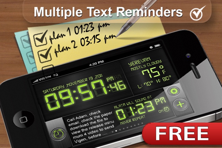 Cool Alarm Clock & Day Reminder Free