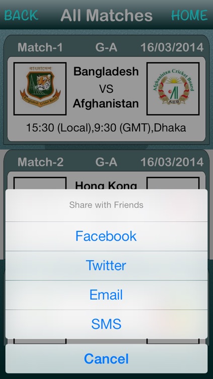 ICC T20 Cricket Cup 2014,Fixtures