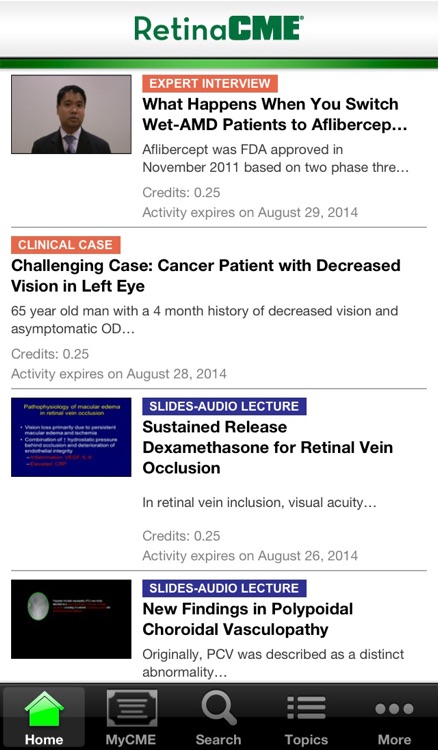 RetinaCME for iPhone