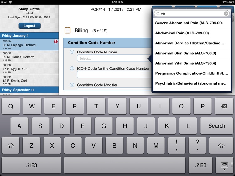 ePCR for iPad