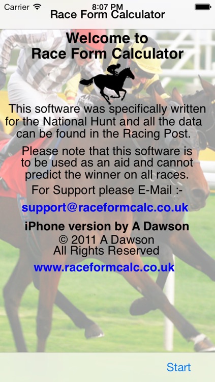 Race Form Calculator