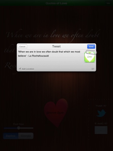 Quotes of Love iPad Edition screenshot 2