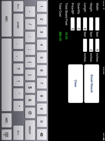 Board Feet Calculator for iPad screenshot 3