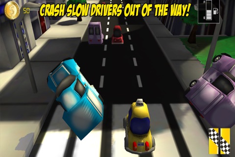 Angry Cabbie - Taxi cabbie pick up passengers on a crazy smash race screenshot 4