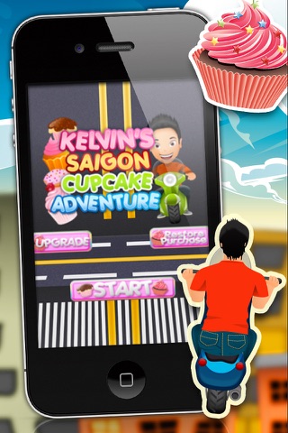 Kelvin's Saigon Cupcake Adventure - Free Scooter Racing Game screenshot 4