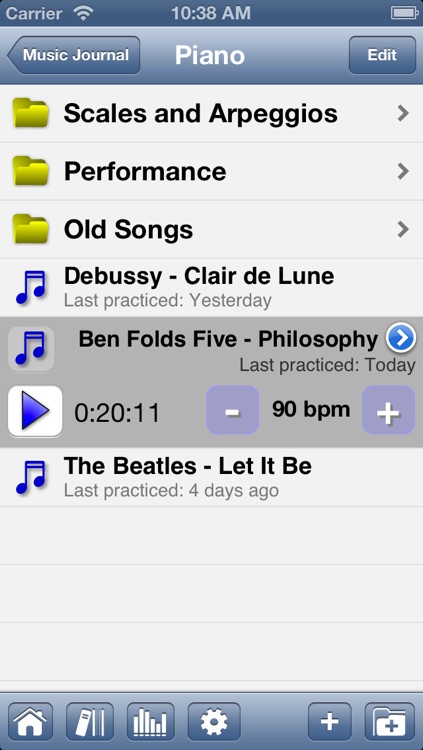 Music Journal Pro - Practice + metronome app to log time and bpm