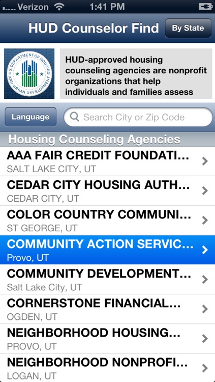 HUD Counselor Locator