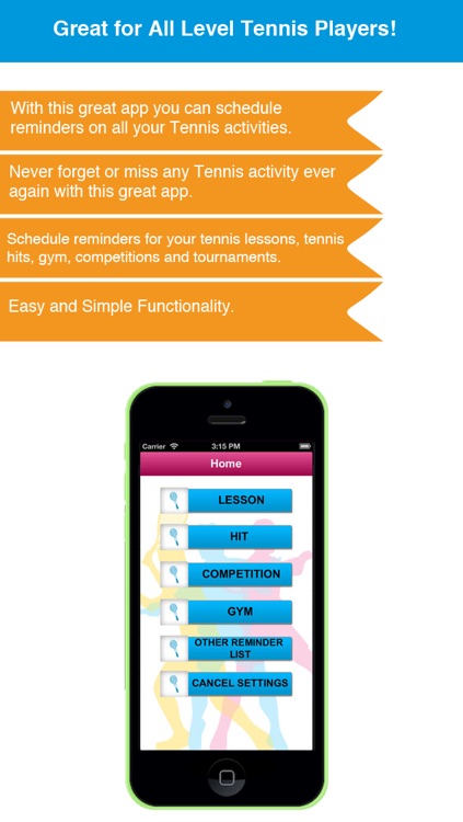 Tennis Reminder App - Timetable Activity Schedule Reminders-Sport