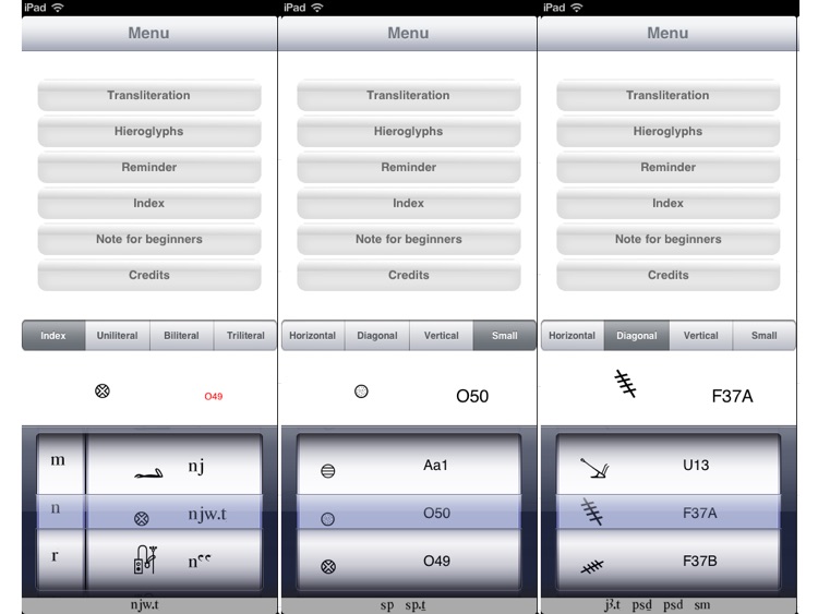 Hieroglyphic Dictionary iPad version "Aaou" screenshot-4