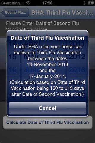 Equine Flu Vacc Calculator screenshot 4