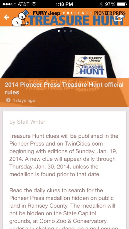 Pioneer Press Treasure Hunt