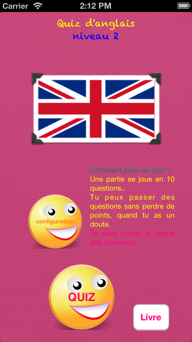 How to cancel & delete Quiz d'anglais niveau 2 - débutants from iphone & ipad 1