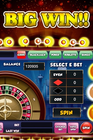 777 Las Vegas Slots Casino - Play in Bingo Roulette Video Poker Black-jack and Craps screenshot 2