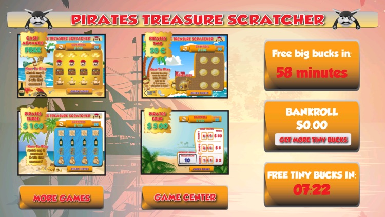 A pirate's scratcher game- Free Instant Scratch Off Lottery Tickets