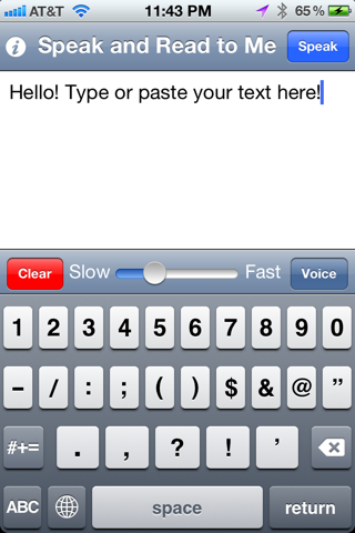 Speak and Read to Me - Text to Speech Screenshot 1
