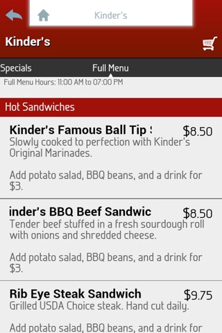 Kinder's BBQ Official screenshot 2