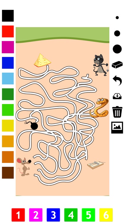 Labyrinth Learning games for children age 3-5: Help the animals to find their way through the maze