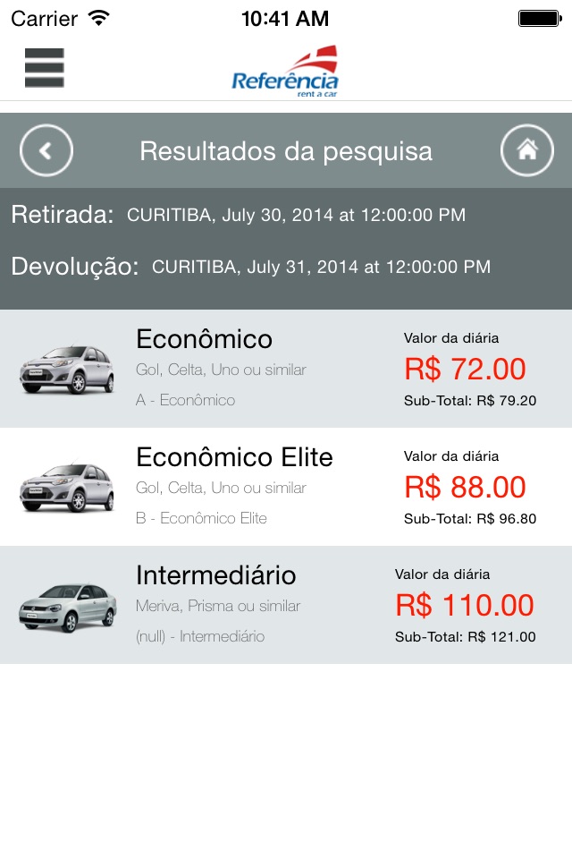 Referência Rent a Car screenshot 3