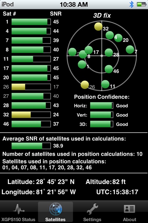 Bluetooth GPS Status Tool