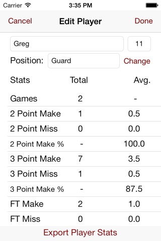 MyBall Stats screenshot 3