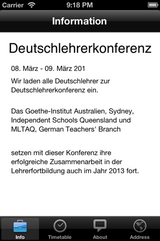 Deutschlehrerkonferenz Queensland 2013 screenshot 2