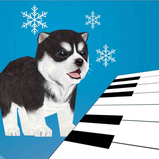 Singing Husky Puppy Piano Icon