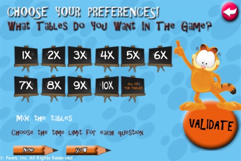 Multiplication Tables with Garfield screenshot 3