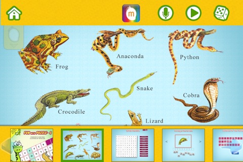 Fun With Puzzles-3 -games and quiz to learn about reptiles and animals screenshot 2