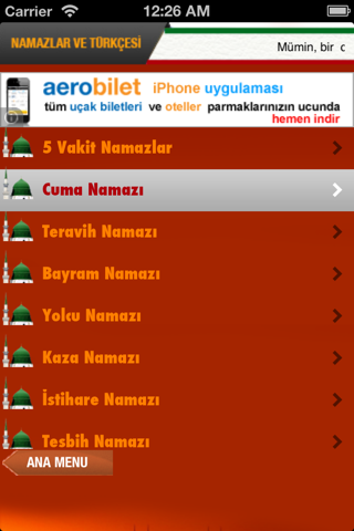 Namazlar ve Türkçesi Free screenshot 2