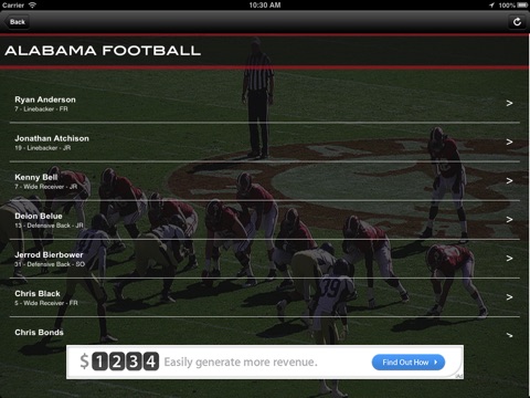 2013 Alabama Football Guide for iPad screenshot 3
