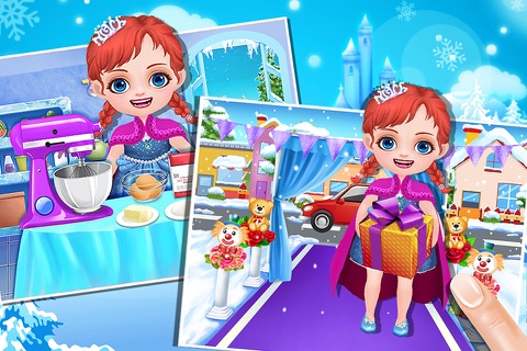 Ice Princess Birthday Makeover - Freeze Fever! Girls Cake Party Salon Game screenshot 2