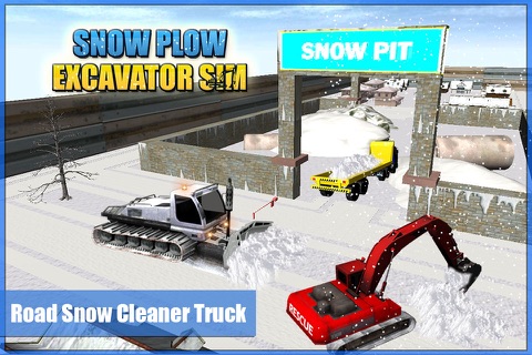 Snow Plow Excavator Sim 3D - Heavy Truck & Crane Rescue Operation for Road Cleaning screenshot 2