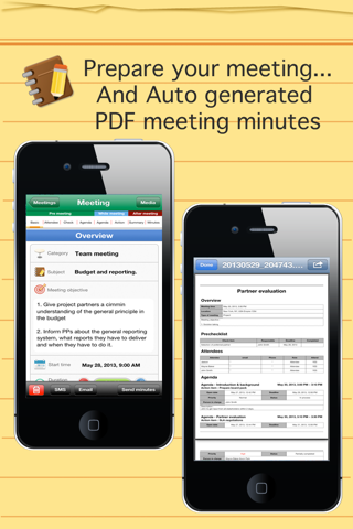 Smart meeting minutes multi sync - Schedule & action item check list screenshot 2