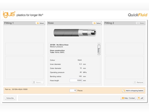 readychain® hose configurator screenshot 2