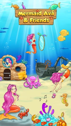 Mermaid Ava Hair Care, Make Up Salon and Dress Up - Kids Gam(圖1)-速報App