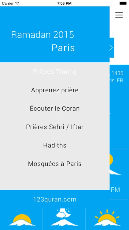 Horaires Ramadan