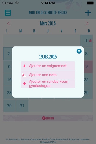 o.b.® Menstruations-Kalender App screenshot 3
