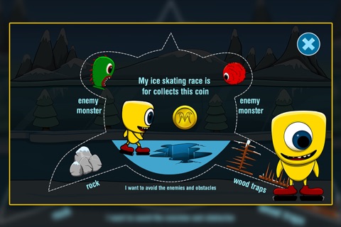 Ice Skating Creature : The Winter Cute Monster Coin Race - Gold screenshot 2