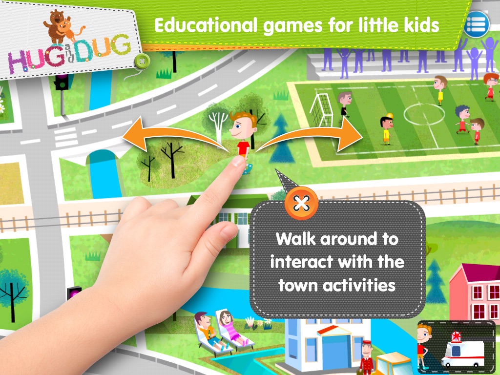 Little Town Explorer -  HugDug educational activity game for little kids. screenshot 2