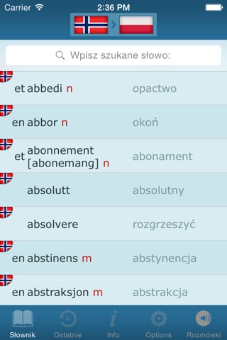 Słownik Polsko-Norweski (Polsk-Norsk Ordbok) screenshot 2