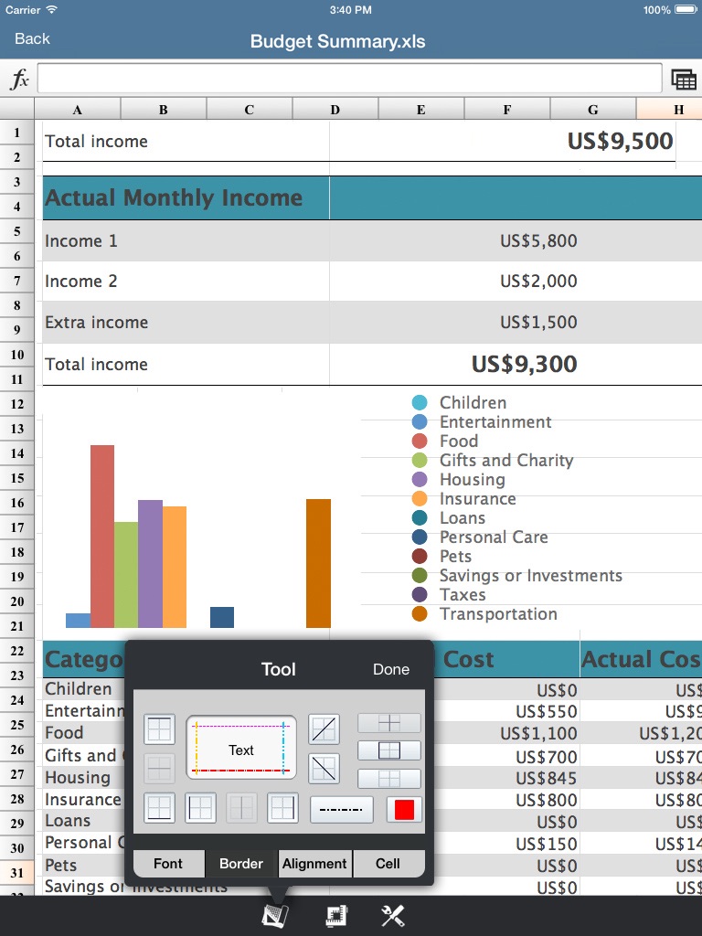 SpreadSheet -Excel Edition HD screenshot 3