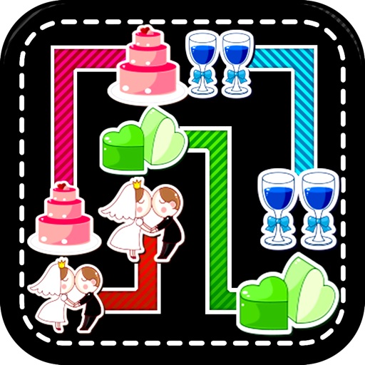 A lovely Valentine flow free brain puzzle game:Connect your love line icon