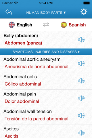 English-Spanish Medical Dictionary for Travelers screenshot 3